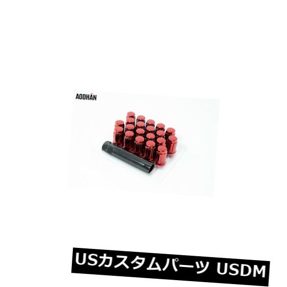 USナット 20ピース12X1.5ラグナット赤Aodhan Spl35スプラインドングリフィットセリカカローラカムリCrx 20pcs 12X1.5 Lug Nuts Red Aodhan Spl35 Spline Acorn Fit Celica Corolla Camry Crx