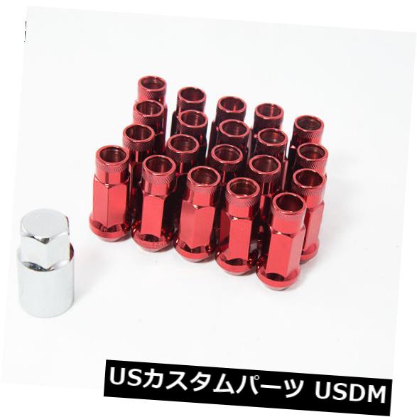 USナット 20ピース12X1.5ラグナットレッドオープンエンドAodhan Xt51セリカカローラカムリCrxに適合 20pcs 12X1.5 Lug Nuts Red Open End Aodhan Xt51 Fits Celica Corolla Camry Crx