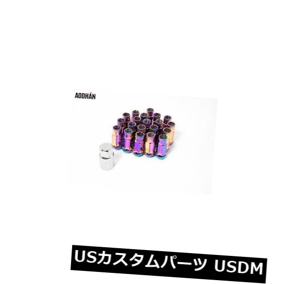 USナット 20 Aodhan Xt51 12X1.5ラグナットNeo ChromeオープンエンドフィットインテグラアコードCrz S2000 20 Aodhan Xt51 12X1.5 Lug Nuts Neo Chrome Open End Fit Integra Accord Crz S2000