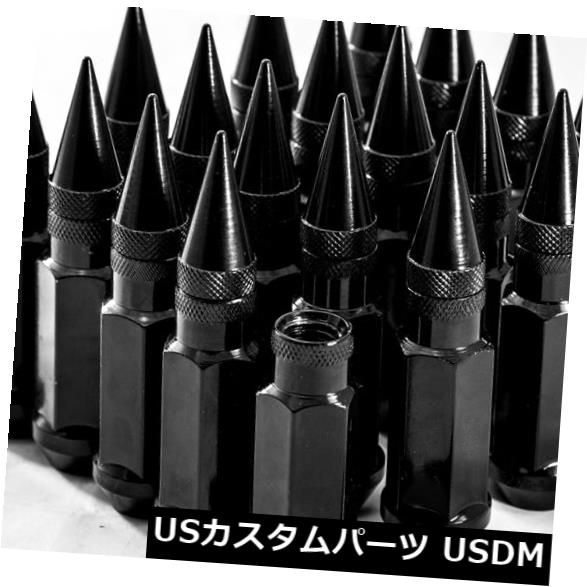 USナット 92mm AodHan XT92 12X1.5スチールブラックスパイクラグナットトヨタスープラMr2セリカに適合 92mm AodHan XT92 12X1.5 Steel Black Spiked Lug Nuts Fits Toyota Supra Mr2 Celica