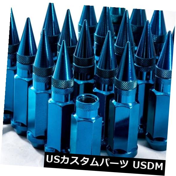 USナット 92mm AodHan XT92 12X1.5スチールブルースパイクラグナットフィットマツダRx7プロテジ 92mm AodHan XT92 12X1.5 Steel Blue Spiked Lug Nuts Fits Mazda Rx7 Protege