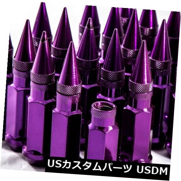 USナット 92mm AodHan XT92 12X1.25スチールパープルスパイクラグナットフィットG35 350z 370z 92mm AodHan XT92 12X1.25 Steel Purple Spiked Lug Nuts Fits G35 350z 370z