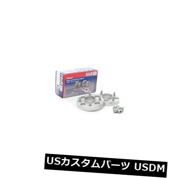 スペーサー 2005年から2007年のスバルWRX Sti用ホイールスペーサーにH＆amp; R 25mmシルバーボルト H&R 25mm Silver Bolt On Wheel Spacers for 2005-2007 Subaru WRX Sti