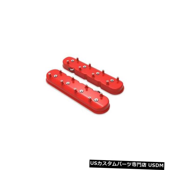 エンジンカバー Holleyエンジンバルブカバーセット241?98。 シボレーLSシリーズのグロスレッド Holley Engine Valve Cover Set 241-98; Gloss Red for Chevy LS-Series