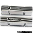 エンジンカバー 1968-1974シボレーG20バンエンジンバルブカバーセットEdelbrock 38688GP 1969 For 1968-1974 Chev...