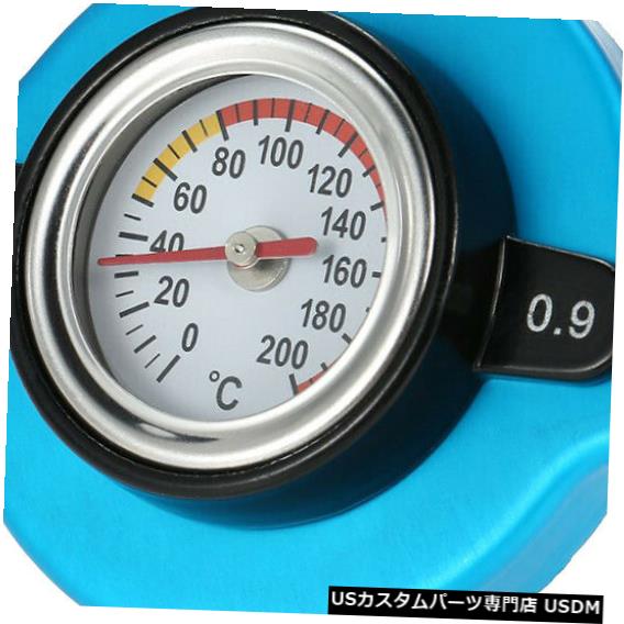 ラジエーターカバー BULEアルミ合金サーモスタットラジエーターキャップカバー水温計 BULE Aluminum Alloy Thermostatic Radiator Cap Cover Water Temperature Gauge