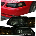 Turn Signal Lamp 99-04フォードマスタングGT交換用スモークヘッドライト+ Cor nerターンシグナルランプペア 99-04 Ford M...