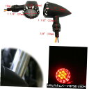Turn Signal Lamp ペア12VバイクATVアンバー+赤LEDブレット3In1ターンシグナルバルブブレーキランプDRL Pair 12V Motor...