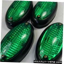 Turn Signal Lamp 2組のユニバーサルターンシグナル警告灯の楕円形のマーカーランプ#green#un52 2x Pair Universal Tu...