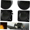 Turn Signal Lamp 07-17ジープラングラーJK用フロントスモークLEDターンシグナルライトフェンダーサイドランプ Front Smoked L...