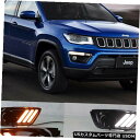 Turn Signal Lamp 2017-upジープコンパススイッチバックLEDターンシグナルランプデイタイムランニングライト用 For 2017-up Je...