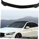 Front Bumper Cover 3PCグロスブラックフロントバンパーリップスポイラーカバーインフィニティQ50ベース2014-2017 3PC Gloss Black Front Bumper Lip Spoiler Cover For Infiniti Q50 Base 2014-2017(2)