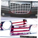 Front Bumper Cover クライスラー300フロントバンパーフォグライトランプカバー2005-10クロームレッドメタリックトリム CHRYSLER 300 FRONT BUMPER FOG LIGHT LAMP COVER 2005-10 CHROME RED METALLIC TRIM(2)
