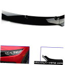 Front Bumper Cover ホンダシビック2016-2018用グロスブラックフロントバンパーカバーリップフロントスポイラートリム Gloss blac...