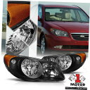 ヘッドライト 07-09 Elantraのブラックハウジング交換ヘッドライトアンバーシグナルリフレクター Black Housing Replacement H...