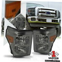 ヘッドライト 11-16 Ford 250 / F350 Super Dutyのスモークティンテッドヘッドライトアンバーコーナーシグナル Smoke Tinte...