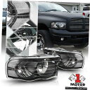 ヘッドライト 02-05ダッジラム1500/2500用ブラックハウジングヘッドライトクリアシグナルリフレクター Black Housing Headlight Clear Signal Reflector for 02-05 Dodge Ram 1500/2500