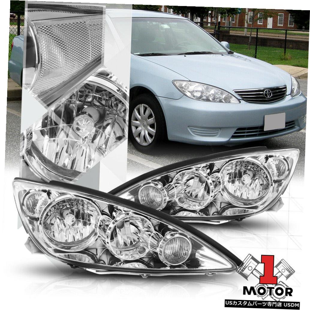 ヘッドライト 05-06トヨタカムリXV30用クロームハウジングヘッドライトクリアターンシグナルリフレクタ..