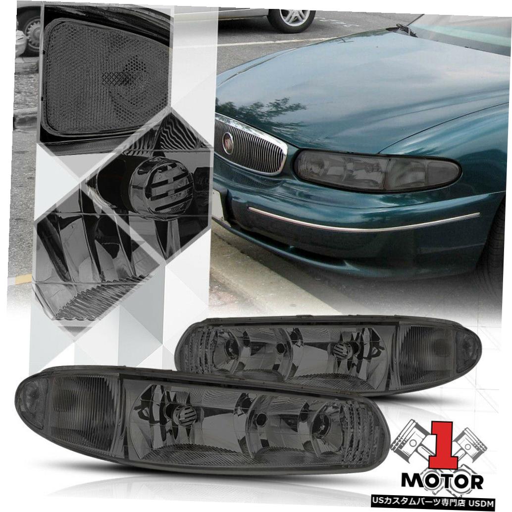 ヘッドライト 97-05ビュイックセンチュリー/リーガル用スモークティンテッドヘッドライトクリアターンシグナルリフレクター Smoke Tinted Headlight Clear Turn Signal Reflector for 97-05 Buick Century/Regal