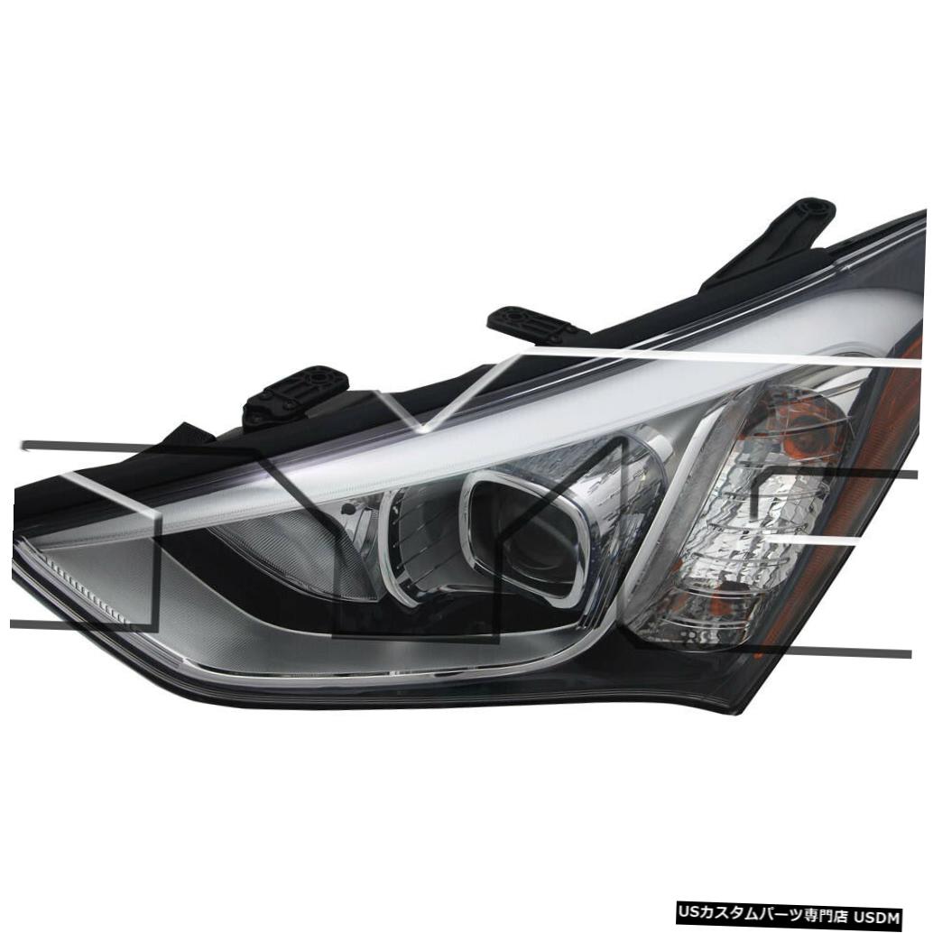 ヘッドライト 13-16ヒュンダイサンタフェスポーツハロゲンドライバーヘッドライトに適合 Fits 13-16 Hyundai Santa Fe Sport Halogen Driver Headlight