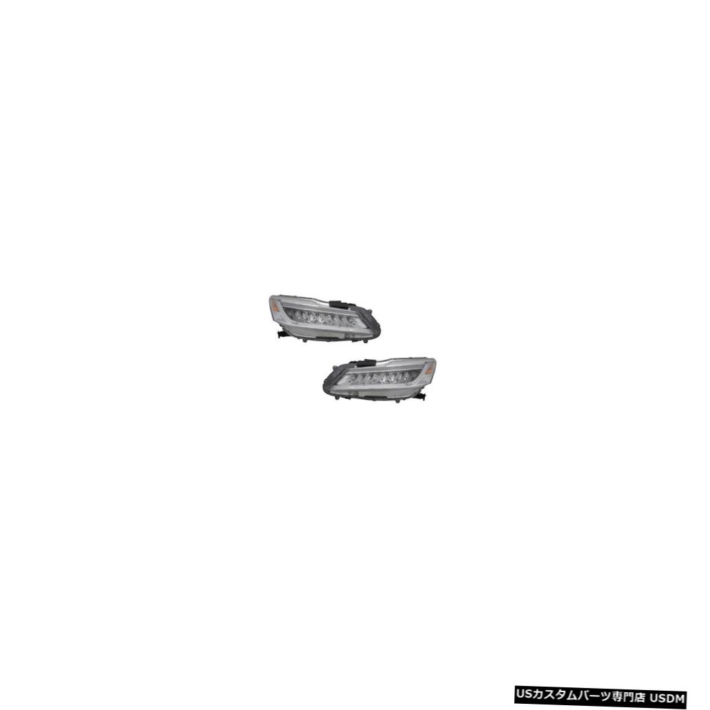 ヘッドライト 16-17 Honda Accord Sedan Touring Driver & Passenger LED w/DRL Headlights Pair(2)
