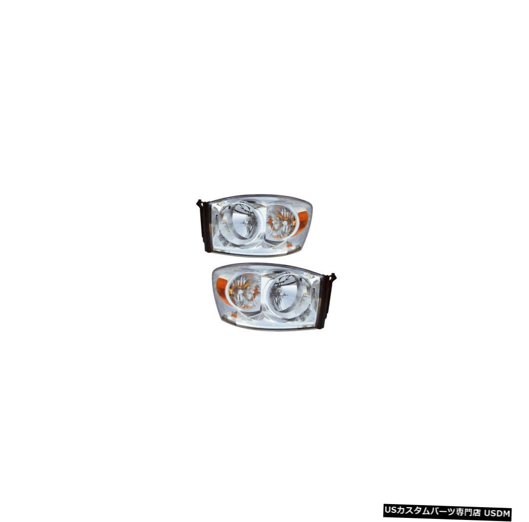 ヘッドライト 07-08 Dodge Ram 1500 Mega Cab/07-09 2500/3500 Driver &amp; Passenger Headlights Pair