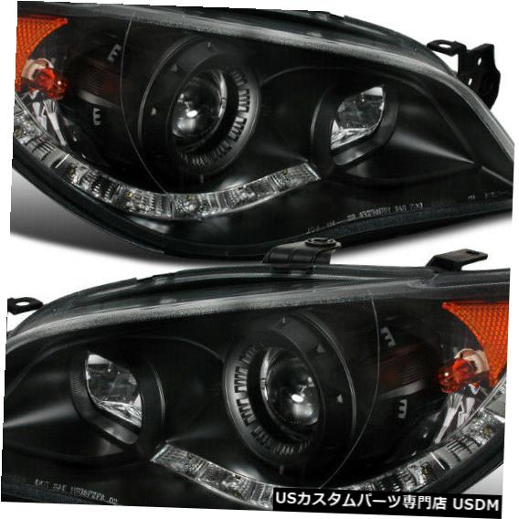 Turn Signal Lamp 2006-2007スバルインプレッサWRX LED DRLストリップブラックプロジェクターヘッドライトランプ For 2006-2007 Subaru Impreza WRX LED DRL Strip Black Projector Headlights Lamps