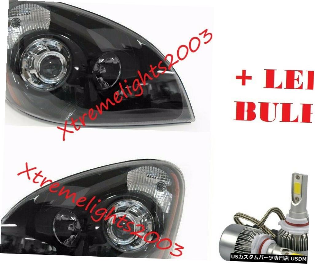 Headlight FREIGHTLINER CASCADIA BLACK PROJECTOR HEADLIGHTS HEAD LAMPS 2008-2016 + LEDŵ FREIGHTLINER CASCADIA BLACK PROJECTOR HEADLIGHTS HEAD LAMPS 2008-2016 + LED BULB