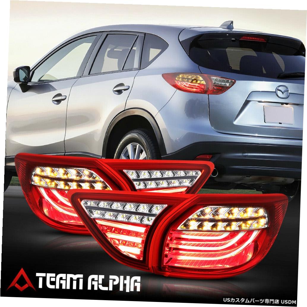 テールライト Fits 2013-2016 Mazda CX-5&lt;NEON TUBE LED BAR&gt;Red/Clear Brake Lamp Rear Tail Light