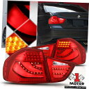 テールライト 09-12 BMW E90 / E91 3シリーズ4Dr用の赤いレンズ トロンLEDバー テールライトブレーキランプ Red Lens Tron LED Bar Tail Light Brake Lamp for 09-12 BMW E90/E91 3-Series 4Dr