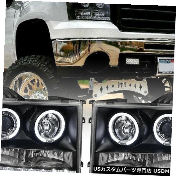 Headlight 2007-2013 GMC1500 2500 3500HD LED Haloץإåɥ饤ȥ֥å For 2007-2013 GMC Sierra 1500 2500 3500HD LED Halo Projector Headlight Black