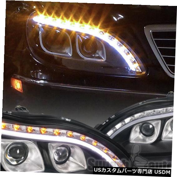 Headlight 1998-2006メルセデスベンツW220 S320 S420プロジェクター用LEDシグナルブラックヘッドライト For 1998-2006 Mercedes Benz W220 S320 S420 Projector LED Signal Black Headlights