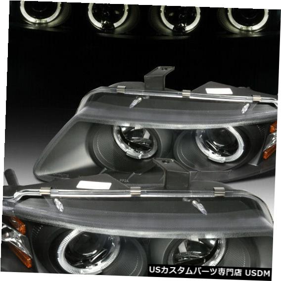 Headlight 1997-2000年のSebring / Avenger LED Haloプロジェクターヘッドライトブラック For 1997-200..