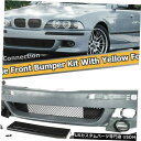 Front Bumper Cover BMW 5シリーズE39 97-03用M5スタイルフロントバンパーイエローフォグライトキットアセンブリ M5 Style ...