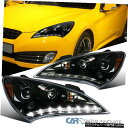 Headlight フィット10-12ヒュンダイジェネシスクーペパールブラックSMD LEDクリアプロジェクターヘッドライト Fit 10-12 Hyundai Genesis Coupe Pearl Black SMD LED Clear Projector Headlights(2)