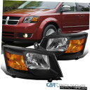 Headlight ダッジ08-10グランドキャラバンヘッドライトシグナルランプペア交換用ブラック Black For Dodge 08-10 Grand Ca...