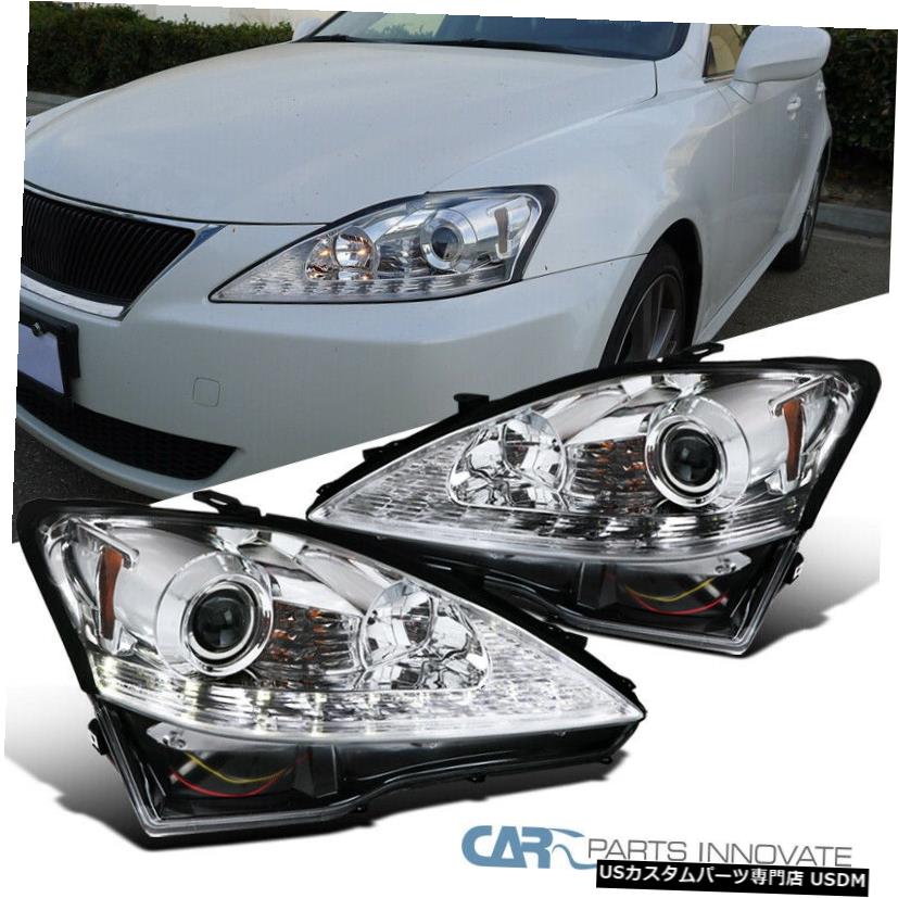 Headlight 06-09レクサスIS250 IS350シーケンシャルLED DRL信号クリアプロジェクターヘッドライト For 06-09 Lexus IS250 IS350 Sequential LED DRL Signal Clear Projector Headlights