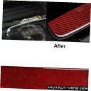 コンソールカバー フォードマスタング2015-19の赤い炭素繊維コンソール収納ボックスステッカーカバートリム Red Carbon Fiber Console ...