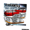 Tail light フィット98-00ホンダアコード4Drセダンクロームクリスタルヘッドライト+レッドクリアテールランプ Fit 98-00 Honda Accord 4Dr Sedan Chrome Crystal Headlights+Red Clear Tail Lamps(2)