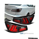 Tail light レクサス06-08 IS250 IS350赤色LEDバーテールライトリアブレーキランプ交換用 For Lexus 06-08 IS250 IS350 Red LED Bar Tail Lights Rear Brake Lamps Replacement(2)