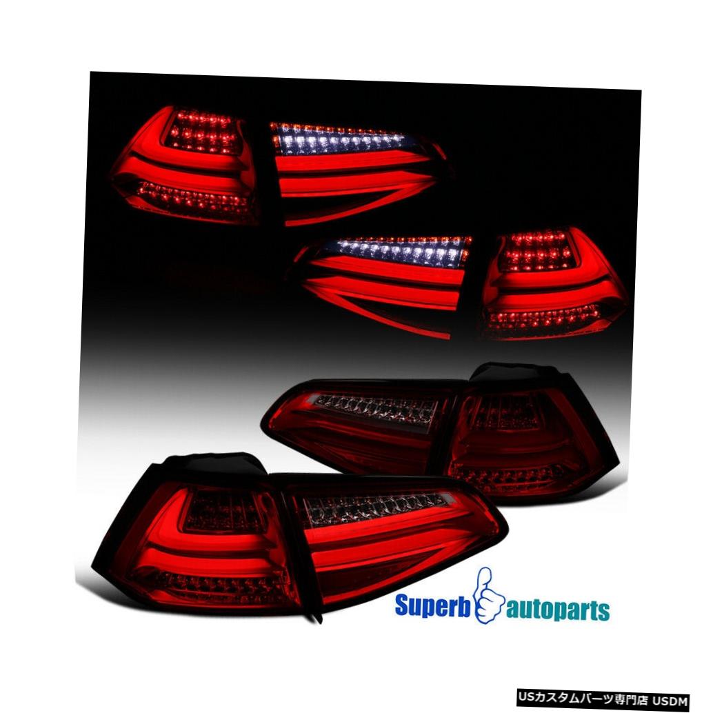 Tail light 2015-2017 VWゴルフMK7交換用赤/煙フルLEDテールライトブレーキランプ For 2015-2017 VW Golf MK7 Replacement Red/Smoke Full LED Tail Lights Brake Lamp