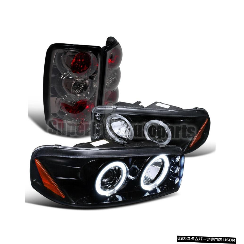 Tail light 2002-2006ユーコンデナリグロッシーブラックLEDハロープロジェクターヘッド+テールライト F..
