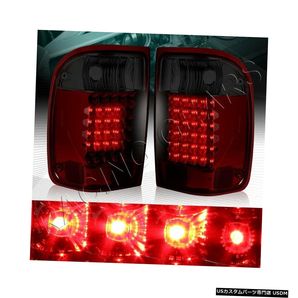 Tail light ϥRED / SMOKELEDꥢơ饤ȥץեå93-00եɥ󥸥㡼 CHROME HOUSING RED/SMOKE LENS LED REAR TAIL LIGHTS LAMPS FIT 93-00 FORD RANGER