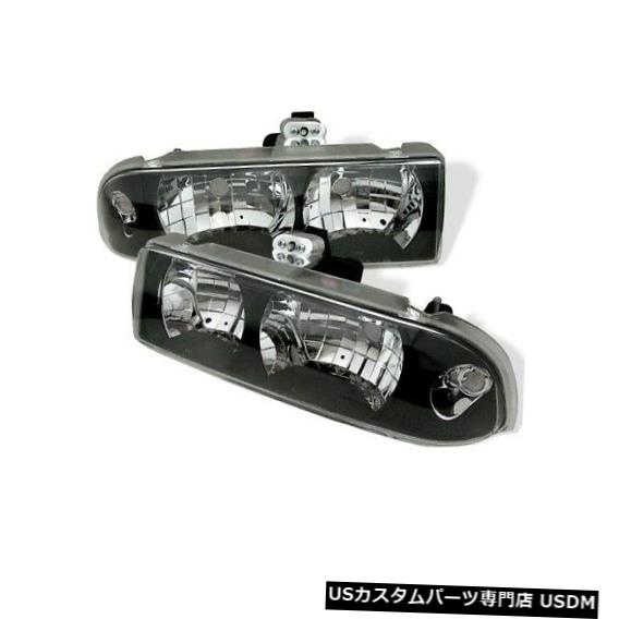 ヘッドライト スパイダー5012425クリスタルヘッドライトブラック1998-2005シボレーブレザー2ピースNEW Spyder 5012425 Crystal Headlights Black For 1998-2005 Chevrolet Blazer 2pc NEW