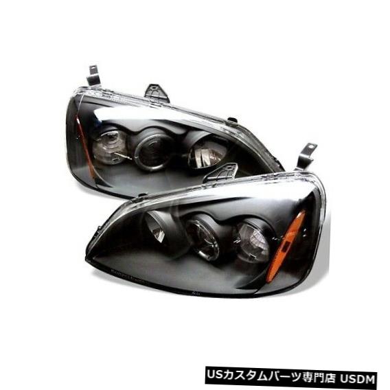 ヘッドライト Spyder 5010759 Haloプロジェクターヘッドライトブラック2001-2003 Honda Civic 2pc NEW Spyder 5010759 Halo Projector Headlights Black For 2001-2003 Honda Civic 2pc NEW