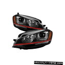 ヘッドライト Spyder 5080592 15-16フォルクスワーゲンゴルフRのDRL LEDプロジェクターヘッドライトブラックNEW Spyder 5080592 DRL LED Projector Headlight Black For 15-16 Volkswagen Golf R NEW(2)