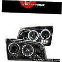 ヘッドライト Anzo Black CCFL Halo Projector Headlights Parking LEDs Fits 06-10 Dodge C...