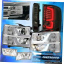 7月13日シルバラードリフレクターヘッドライトDRL LEDスモークテールライト+クリア霧のために For 07-13 Silverado Reflector ...