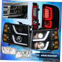 7月13日シルバラードブラックツェッペリンDRLヘッドライト+赤色LEDテールライト+フォグライト用 For 07-13 Silverado Black Led...