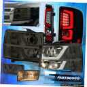 7月13日シルバラードリフレクターヘッドライトレッドLED BLKテールライトスモーク+フォグスモーク For 07-13 Silverado Reflecto...